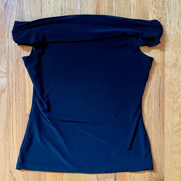 Black Silky Offshoulder Blouse - Picture 3 of 3